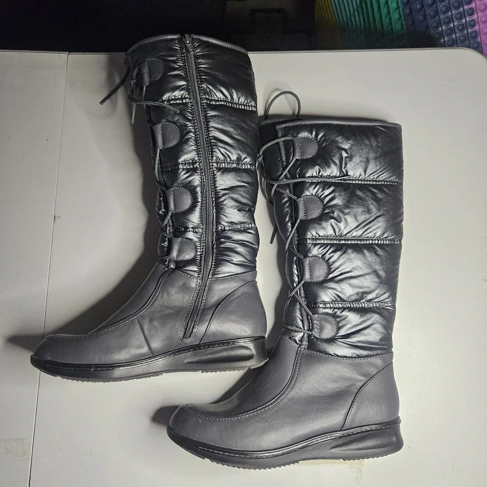 Naturalizer Womens Boots 8.5W Windy Silver Grey N5 Comfort‎ Waterproof Snow
